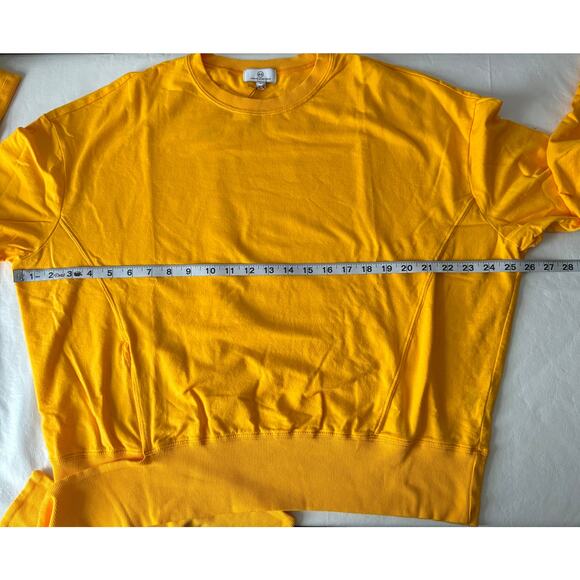 AG Kylan Crop Tie Sweatshirt in Golden Ochre Size L - Picture 10 of 10